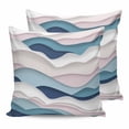 thumbnail image 7 of Outdoor Pillow Covers Throws Gradient Abstract Ocean Waves,Waterproof Pillow Cases Pack of 2 Blue Pink White Wave Line,Durable Cushion Cover Pillowcase for Patio Balcony Couch Garden, 7 of 7