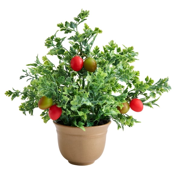 Better Homes & Gardens Faux Tomato Plant in Ceramic Vase, 14 Inch