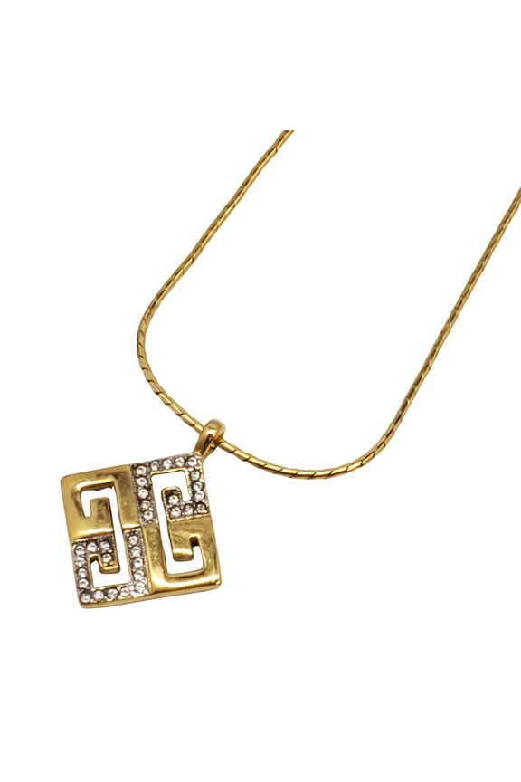Pre-Owned GIVENCHY Gold Rhinestone Necklace for Women, Kaizuka Store, ITGKFOCBCQ74,...