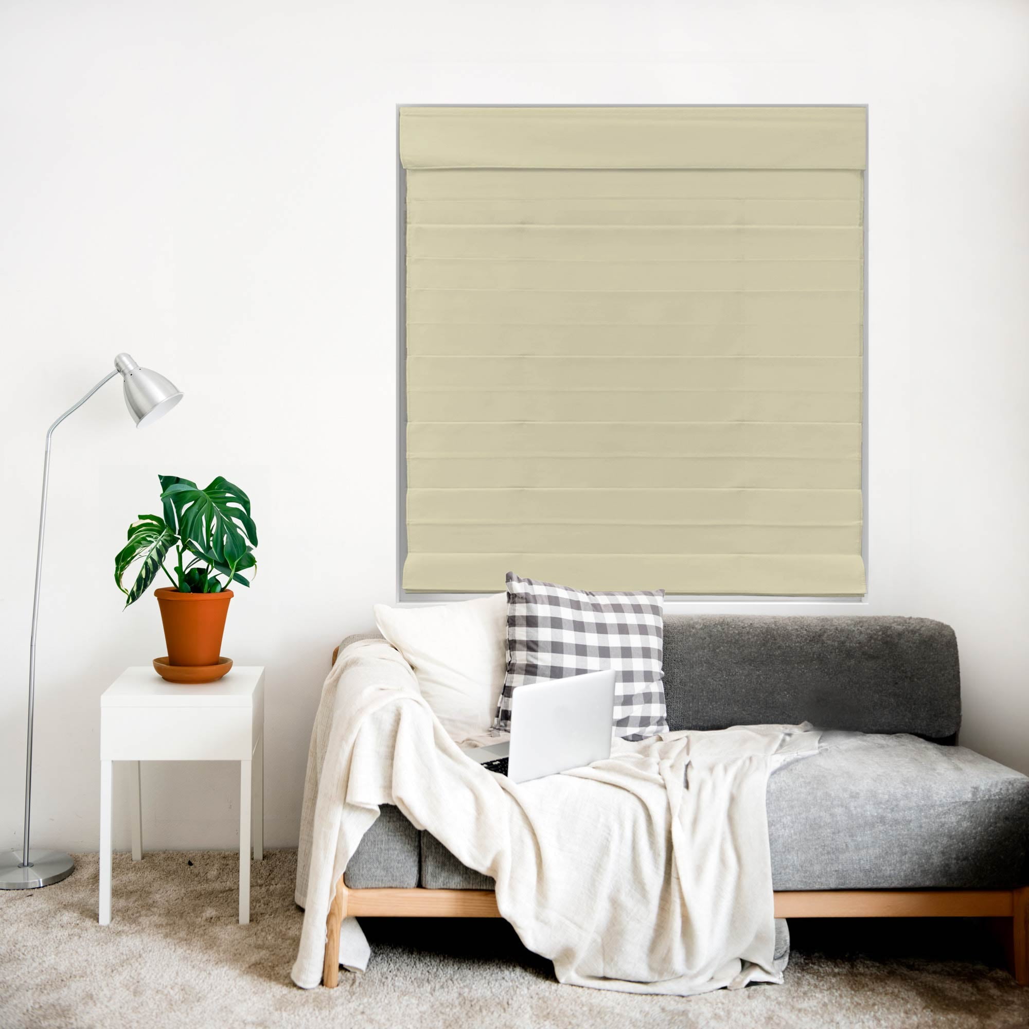 Regal Living Classic Cordless Room Darkening Roman Shade, Linen, 34W x 64L