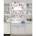 thumbnail image 3 of Red Grey Christmas Swag Kitchen Curtains Sets for Windows 24 Inch Length, Xmas Tree Snowflake Winter Short Window Curtain Panels Swags Valances and Tiers 3 Piece Set for Cafe/Dining Room, 3 of 5