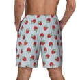 thumbnail image 4 of Uemuo Hand Drawn Strawberry Pattern Mens Swim Trunks Quick Dry Board Shorts with Mesh Lining, Stretch Beach Shorts Quick Dry No-Chafing Board Shorts-3X-Large, 4 of 9