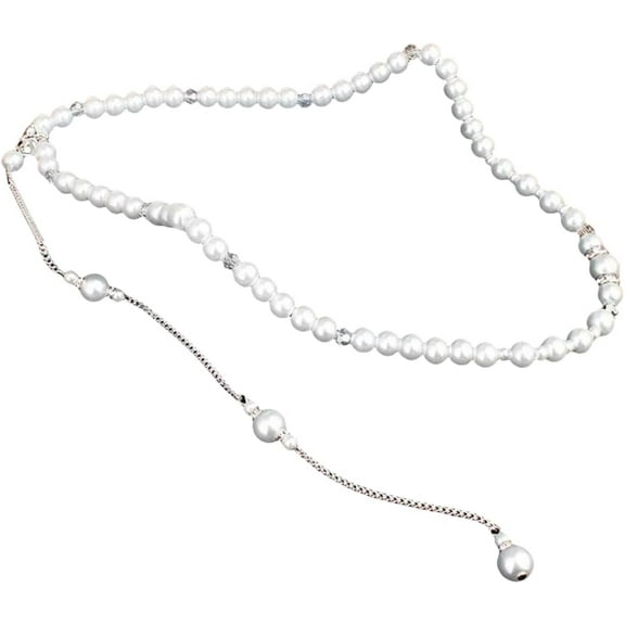 Bridal Necklace Back Chain Pearl Necklace Lariat Y Necklace Back Drop Necklace Bridesmaid Back Necklace Wedding Jewelry for Women and Bride