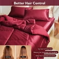 thumbnail image 2 of MR&HM Reversible Satin Microfiber Comforter 3 Pieces King Size, Burgundy King Comforter Set for All Seasons, Silky Soft Satin Comforter for Hair and Skin, with Satin Pillowcases Set of 2, 2 of 7