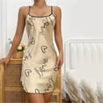 thumbnail image 6 of Womens Ice Silk Nightwear Open Back Suspended Dress Homewear Nightwear Printed Short Skirt Short Nightwear Nightgowns, 6 of 9