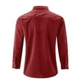 thumbnail image 5 of IROINNID Plain Long Sleeve Shirts for Men Cozy Turn-down Collar Solid Button Down Shirt Blouse Tops Deals,Burgundy, 5 of 9