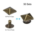 thumbnail image 3 of Unique Bargains 50 Ensembles Rivet de Pointe 10mm Pyramide Rivet Rapide Clous Carrés Pointes Ton Bronze, 3 of 5