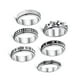 thumbnail image 2 of Qarigey Anillos de ansiedad antipresión de acero inoxidable de 6 piezas, anillos anchos antipresión con forma de fase lunar redonda, joyería con Type2 NO2 Qarigey AP007349-04, 2 of 6
