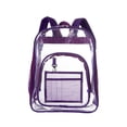 thumbnail image 4 of Raindrops Transparent PVC Backpack Simple See Through School Backpack Outdoor Bookbag Travel Makeup Pouch Organizer (Purple), 4 of 8