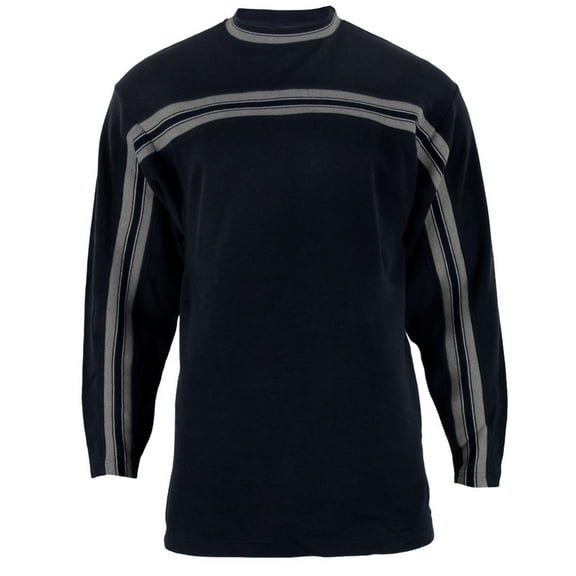 Navy Striped Adult Crew Sweatshirt - X-Large