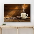 thumbnail image 3 of wall26 Canvas Print Wall Art Coffee Cup and Beans on Wooden Background Food Culinary Photography Modern Rustic Scenic Multicolor Colorful for Living Room, Bedroom, Office - 12"x18", 3 of 5