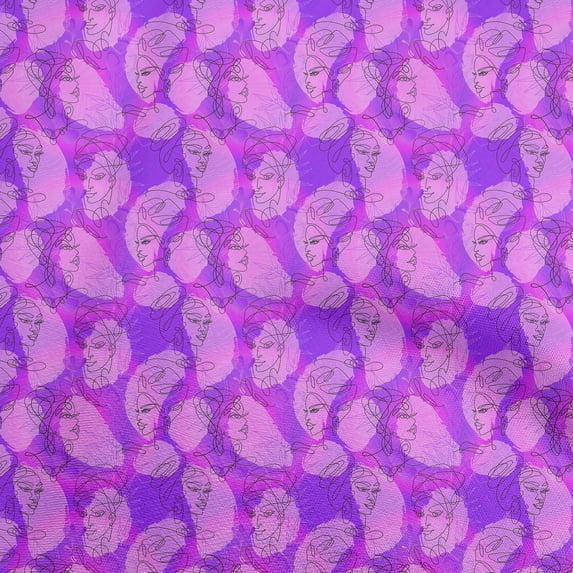 oneOone Cotton Jersey Purple Fabric Abstract Illustration Dress Material Fabric Print Fabric By The Yard 58 Inch Wide