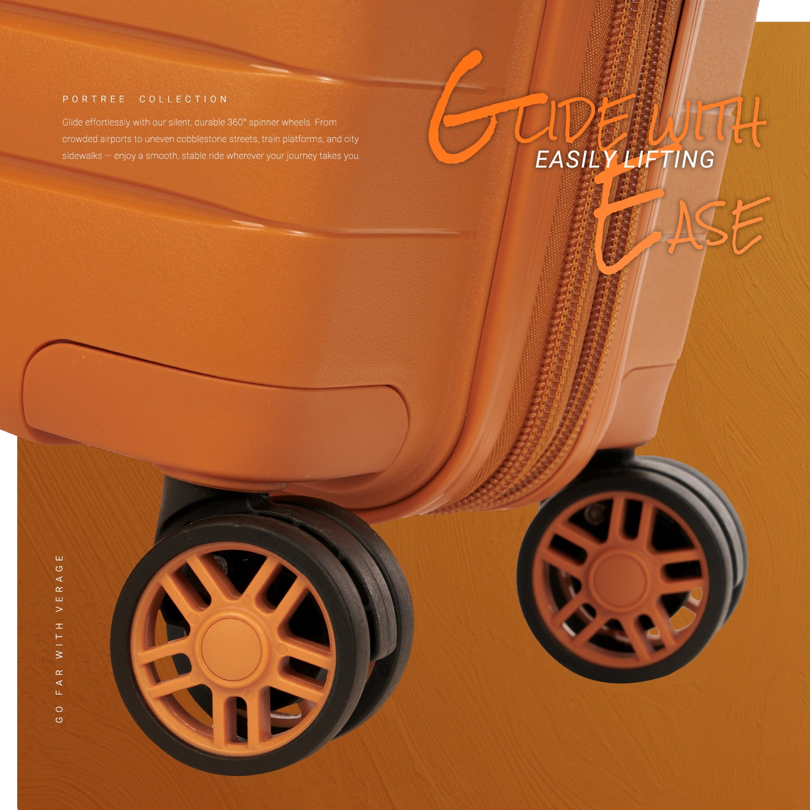 Verage Hardside Carry On Luggage With Spinner Wheels,Expandable Hardshell Suitcase,TSA Airline Approved,Carry-On 20-Inch,Orange