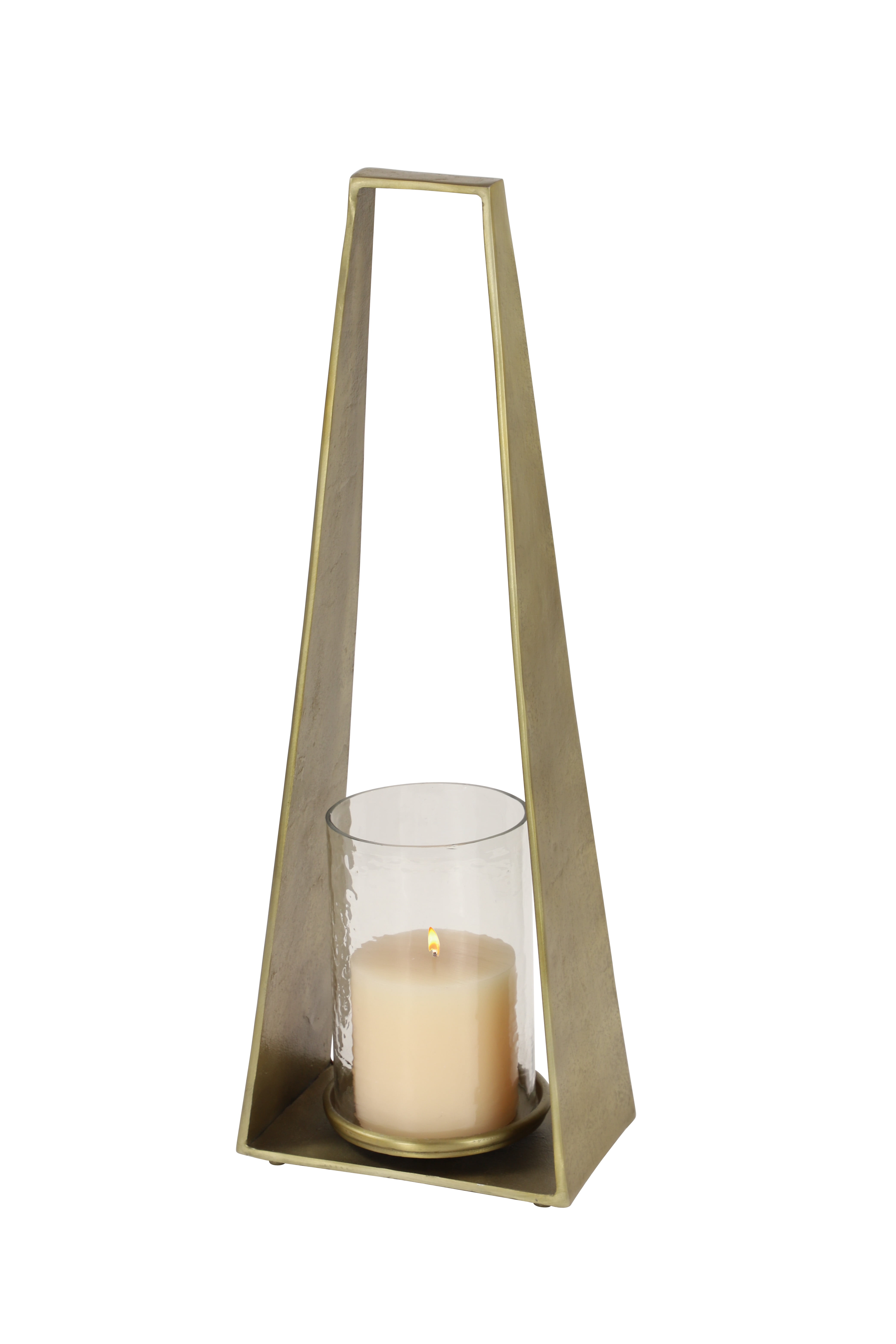 Decmode 8" x 24" Large Gold Candle Holder With Hurricane ...