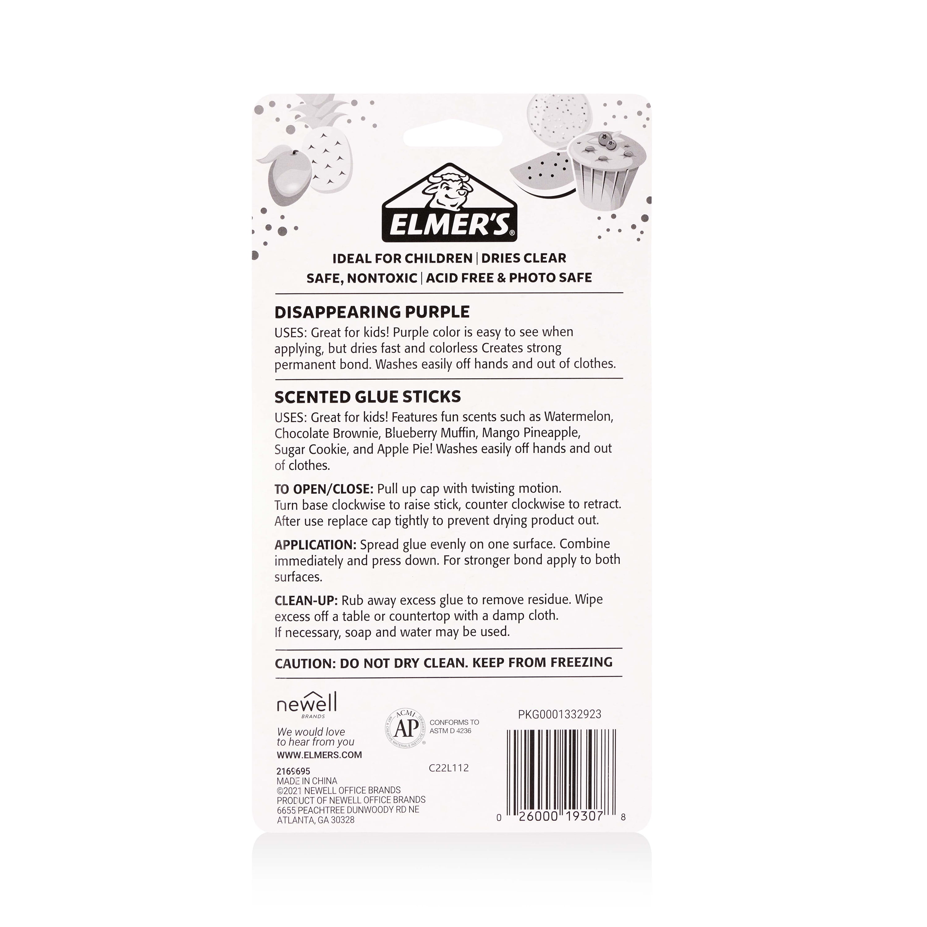 Elmer's Scented Clear Glue Sticks, Assorted Scents, Pack of 4