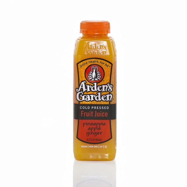 Arden's Garden Cold Pressed Fruit Juice Pineapple Apple Ginger 15.2 oz