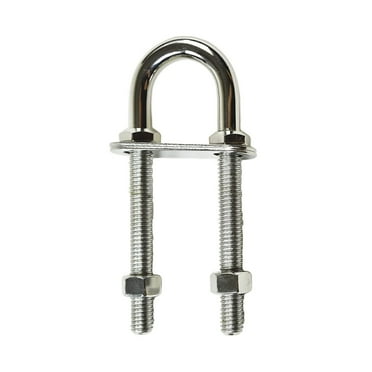 MARINE CITY 304 Stainless Steel Stern Bow Eye U-Bolt With Fixed Welding Plate Bow Eye Tie Down U Bolt L 8 Inches