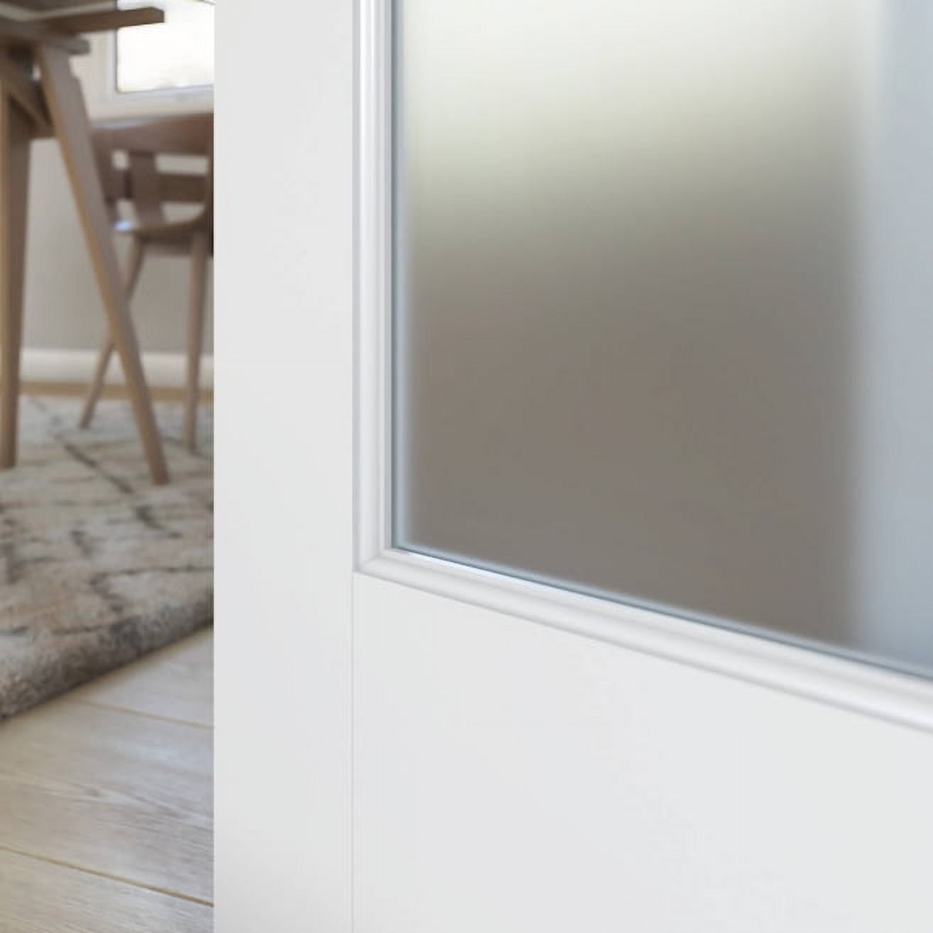 36 in. x 80 in. x 1-3/8 in. Frosted Glass 1-Lite White Finished Solid Wood Core French Interior Door Slab