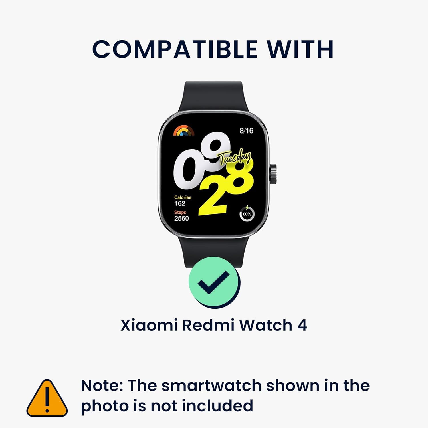 CRKMGS-Smartwatch Band Compatible with Xiaomi Redmi Watch 4 Strap - 2x TPU SIlicone and Nylon Straps - Black/Dark Grey