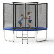JumpKing Oval 8' x 11.5' Trampoline, with Enclosure, Blue/Green ...