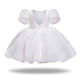 thumbnail image 2 of Vestido blanco de 130cm para niñas, vestido de princesa de hilo hinchado con mangas abullonadas, vestido de encaje con temperamento para niños, 2 of 8