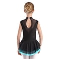 thumbnail image 3 of inlzdz Girls Sleeveless Mesh Splice Figure Ice Skating Dress Sparkle Ballet Dnace Lyrical Dress Blue Green 10, 3 of 7