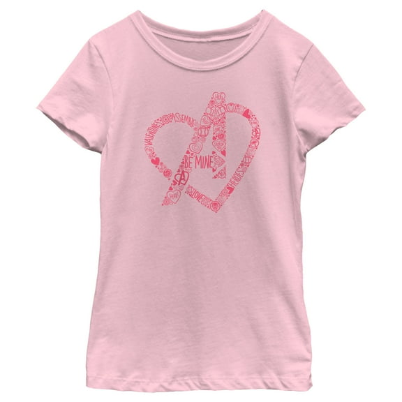 Girl's Marvel Avengers Be Mine Graphic Tee Light Pink Small