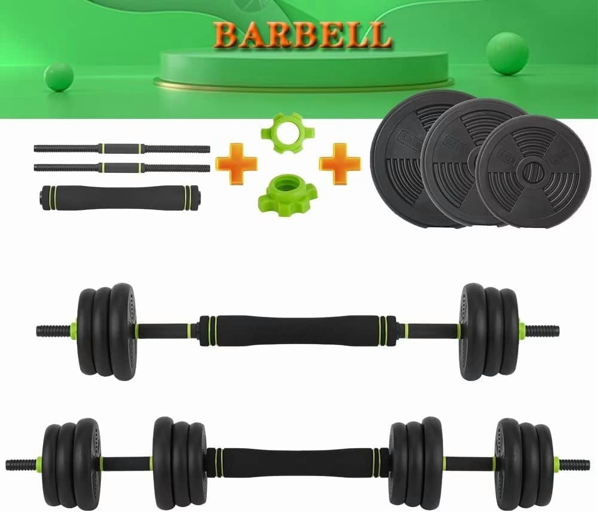 Juiluna 4 in 1 Adjustable Dumbbell Set, 44LBS Free Weight Set Used as Dumbbell, Barbell, Kettlebell and Push-up, Home Gym Fitness Workout Equipment for Men and Women black