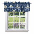 thumbnail image 2 of Modern Marine Sailing Boat Clock Valances for Windows,Kitchen Valance Rod Pocket Short Curtain, Nautical Anchor Navy Blue Valance Curtain Window Valances for Bedroom Bathroom Living Room 60x18in, 2 of 9