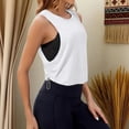 thumbnail image 3 of Built in Bra Tank Tops for Women BWASD Adjustabl Double Lined Casual Sleeveless Top Padded Shelf Bra Camisole Workout Outdoor Sport Tops Summer S-XXL White, 3 of 7