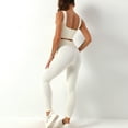 thumbnail image 2 of SWSMCLT Women's 2 Piece Outfits Crop Tank Tops and Athletic Workout 2Pcs Sexy Lounge Sets High Waisted Leggings Yoga Set Seamless Sporty U Neck Activewear Cream Large, 2 of 5