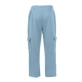 thumbnail image 6 of Domuza Mens Cargo Sweatpants Straight Wide Leg Baggy Pants Drawstring Elastic Waist Jogger Sweatpant Stretch Trouser with Pockets, 6 of 8