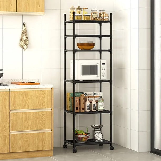 HueMaison 6 Tier Storage Rack Rolling Metal Garage Shelving, Storage ...