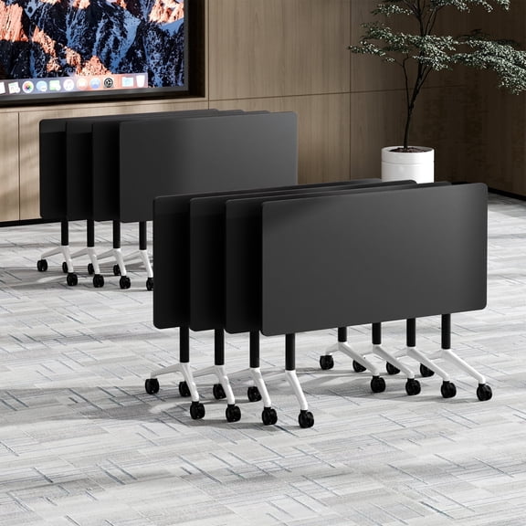 Conference Room Tables with Wheels 8PCS 70.9in Heavy Duty Foldable Conference Table for Office Classroom