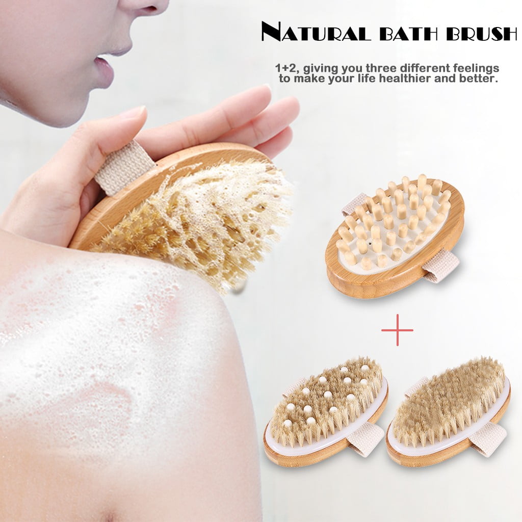 Body Brush Set Dry Brush Set Exfoliating Clean Skin Threepiece