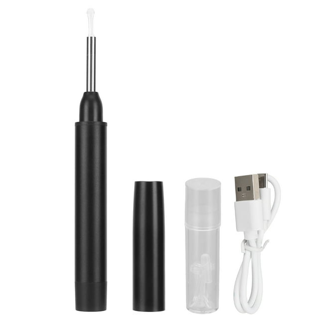 Kit de eliminación de cerumen HD, impermeable, recargable, compatible con aplicación, herramienta inteligente visual para eliminación de cerumen, cámara para viajes en interiores, color negro