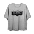 thumbnail image 4 of Beetlejuice Beetlejuice Black Sign Logo Women's Heather Gray Crop Tee-Small, 4 of 7