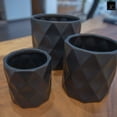 thumbnail image 6 of Urban Trends Collection Dagen Diamond Embossed Ceramic Planter Pots, Decorative Pattern Design, Set of 3, White, 6 of 7