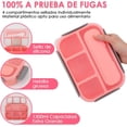 thumbnail image 2 of Loncheras Adultos Gran Capacidad, Caja Bento con Compartimentos y Termo de Sopa, Caja Fiambrera Sellada Kit para Microondas y Cubiertos (Raya Rosa), 2 of 4