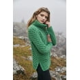 thumbnail image 2 of SAOL 100% Merino Wool Women's Aran Oversized Cable Knit Fisherman Sweater High Neck Irish Pullover Made in Ireland, 2 of 6
