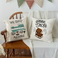 thumbnail image 2 of Camper Trailer Campfire Throw Pillow Covers, 18 x 18 Inch Gimme S''More Tree Pillows Cushion Case for Sofa Couch Set of 4, 2 of 6