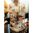 thumbnail image 4 of XINQIHANG 360 Rotating Earring Holder Organizer Clear Jewelry Displays Dangle Earinging Rack Necklace Bracelet Carousel Tree Towers,4 Tier Hanging Earring Display Stands For Selling,Pack of 1, 4 of 7