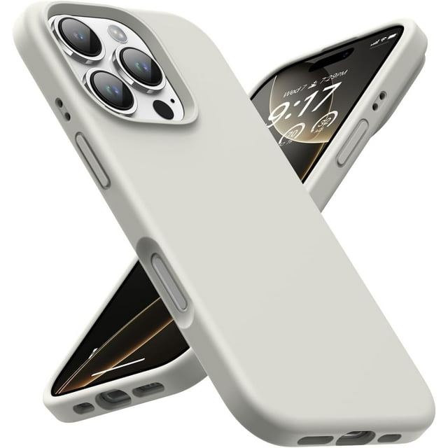 KOMI Designed for iPhone 16 Pro Max Case,Shockproof Liquid Silicone Protective Phone Case with Soft Anti-Scratch Microfiber Lining Ultra Slim Drop Protection Phone Cover 6.9 inch Stone
