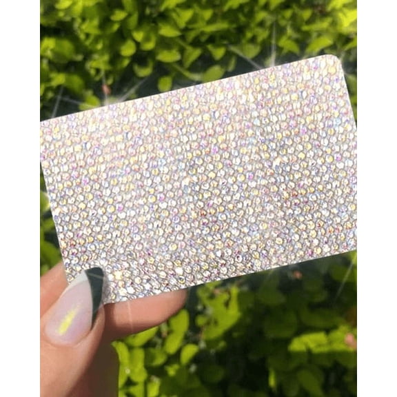 ExotixCard The Original  Drill Rhinestone Reflective Sticker Ultra Bling Debit - Credit Card Skin Shiny Removable Cover Especially Bright Back Information, No Bubble, Use By TAP