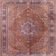 thumbnail image 1 of Ahgly Company Indoor Square Traditional Brown Red Medallion Area Rugs, 5' Square, 1 of 6