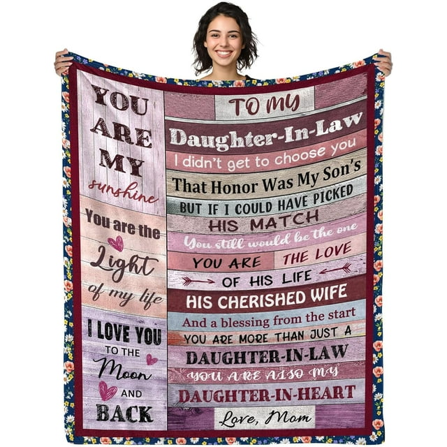 LHSHID Bonus Daughter Christmas Blanket Gifts Bonus Daughter Throw Blankets Stepdaughter Gifts from Stepmom Thanksgiving Gifts for Step Daughter Blanket 50x60in