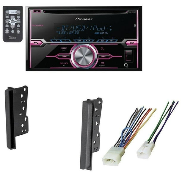 Pioneer FH-X720BT 2-DIN CD Receiver with Mixtrax and Bluetooth (Discontinued by Manufacturer) With RADIO ANTENNA ADAPTER And Double DIN Brackets for ...