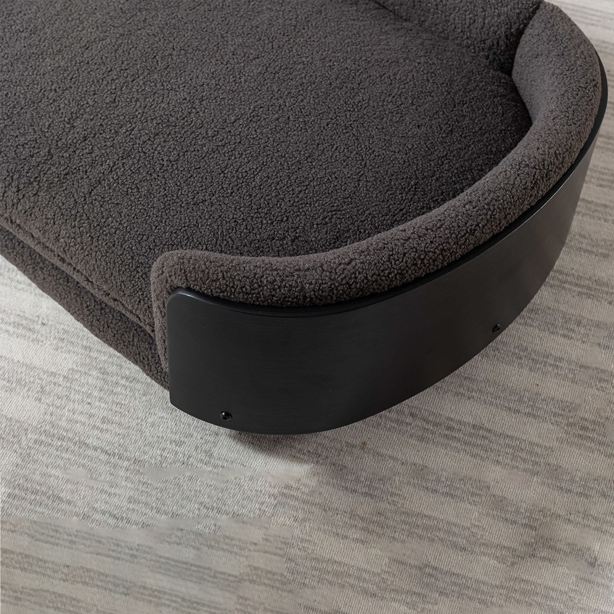 Pefilos 38" Elevated Pet Dog Bed with Solid Wood Legs and Black Bent Wood Back, Cashmere Cushion, Pet Sofa for Indoors Dogs, Dark Gray Pefilos 38" Elevated Pet Dog Bed with Solid Wood Legs and Black Bent Wood Back, Cashmere Cushion, Pet Sofa for Indoors Dogs, Dark Gray