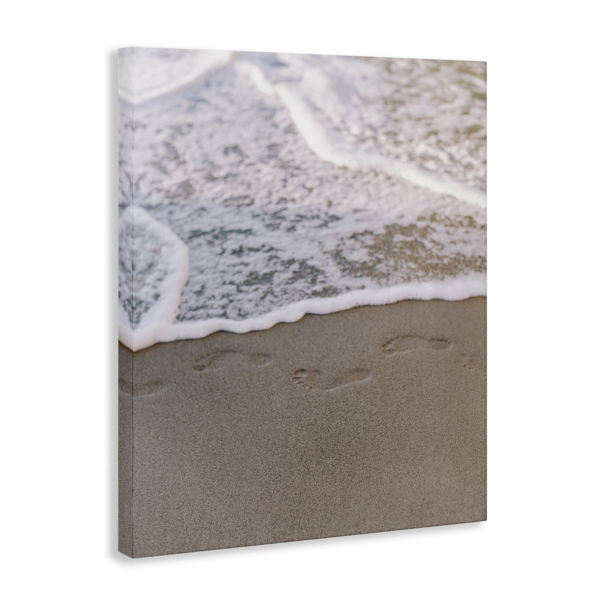 Stupell Industries Ocean's Edge Footprints Coastal Photography Gallery Wrapped Canvas Art Print Wall Art, 16 x 20
