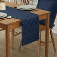 thumbnail image 3 of Table Runner 60 Inches Long for Kitchen Dining, Navy Blue White Geometric Dresser Scarf Farmhouse, Dining Table Decorations for Wedding/Parties, Modern Herringbone Abstract Art 13 x 60 In, 3 of 9